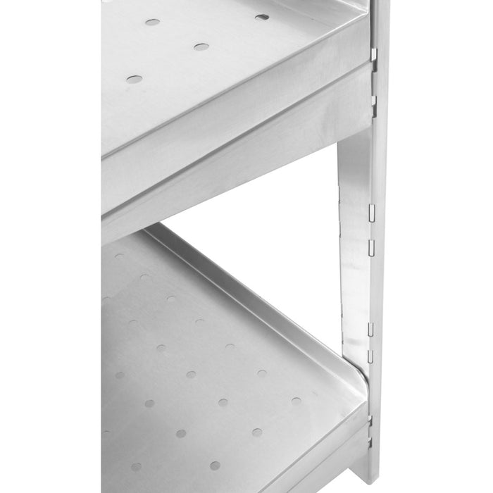 Wall Shelf Perforated 2 tiers Stainless steel 1600x350x600mm |  WSWB35160P