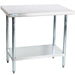 Commercial Work table Stainless steel Bottom shelf 1000x750x900mm |  WTG750X1000 Makfry