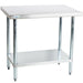 B GRADE Commercial Work table Stainless steel Bottom shelf 1000x750x900mm |  WTG750X1000 B GRADE Makfry