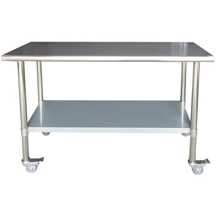 B GRADE Commercial Mobile Work Table Stainless Steel Bottom Shelf 1500x600x900mm |  WTG600X1500C B GRADE