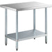 Commercial Stainless Steel Work Table Bottom shelf 1200x700x900mm |  WT70120G Makfry