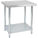 Commercial Stainless Steel Work Table Bottom shelf 700x700x900mm |  WT7070G Makfry