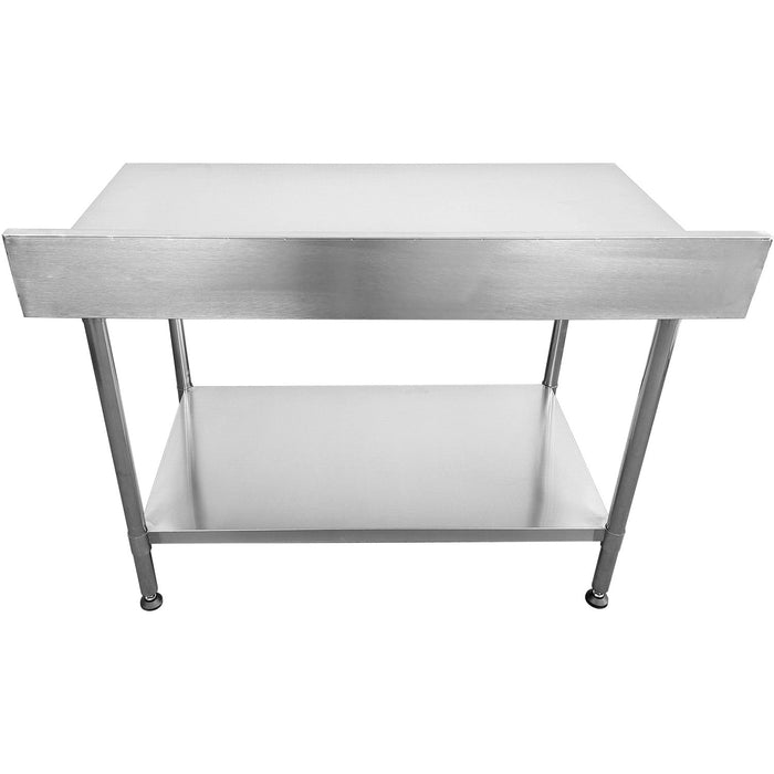 B GRADE Commercial Mobile Work table with Adjustable feet Stainless steel Bottom shelf Rear upstand 1400x600xx850/930mm |  WT60140C B GRADE Makfry