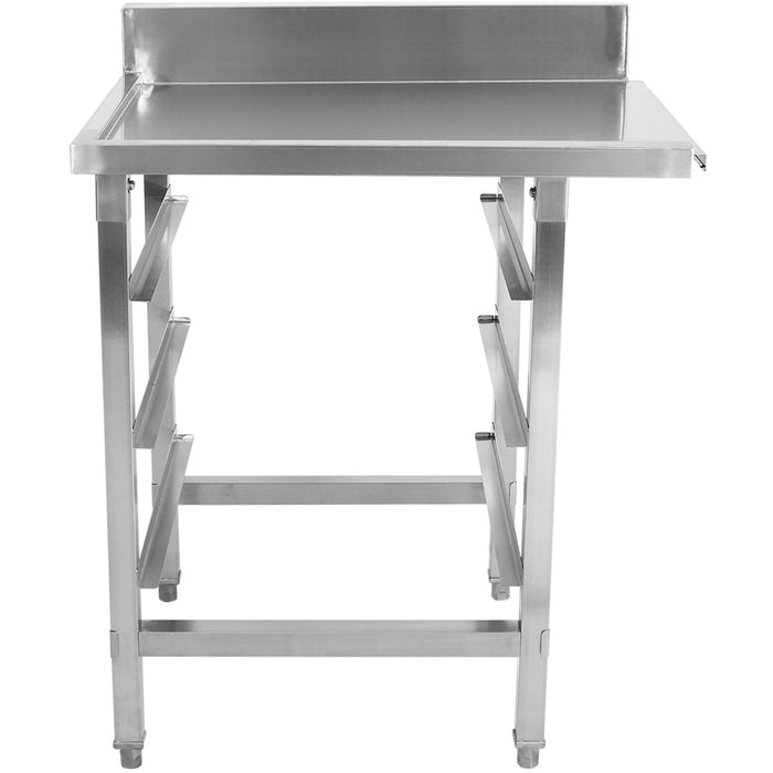 Unloading table Left side 600x650x850mm With dishwasher basket rack With splashback Stainless steel |  WTF6065R