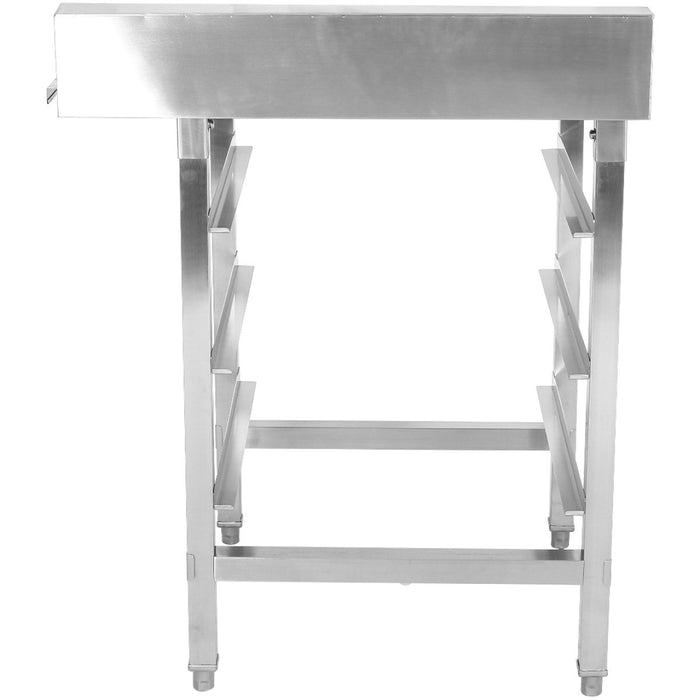 Unloading table Left side 600x650x850mm With dishwasher basket rack With splashback Stainless steel |  WTF6065R