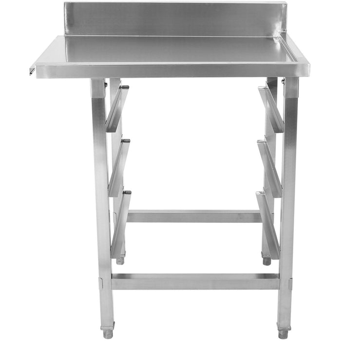 Unloading table Right side 600x650x850mm With dishwasher basket rack With splashback Stainless steel |  WTF6065L