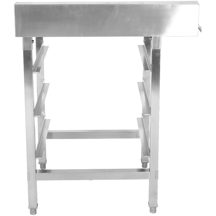 Unloading table Right side 600x650x850mm With dishwasher basket rack With splashback Stainless steel |  WTF6065L