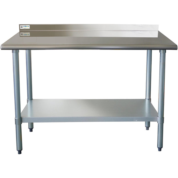 Commercial Work table Stainless steel Rear upstand Bottom shelf 1000x600x900mm |  WTG600X100050R Makfry