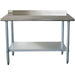 Commercial Work table Stainless steel Rear upstand Bottom shelf 1000x600x900mm |  WTG600X100050R Makfry