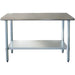 Commercial Work table Stainless steel Bottom shelf 1200x600x900mm |  WTG600X1200 Makfry