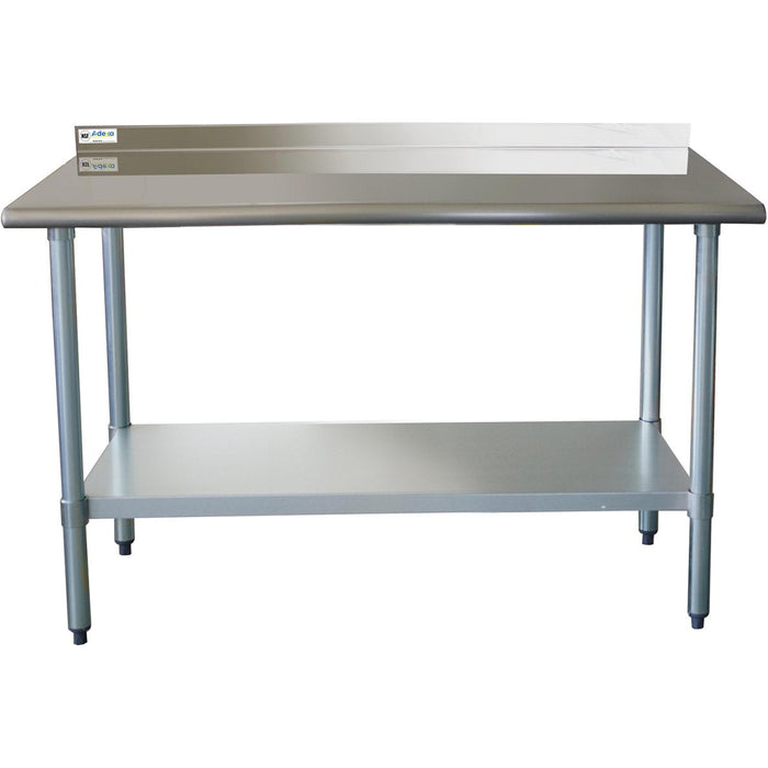Commercial Work table Stainless steel Rear upstand Bottom shelf 1200x600x900mm |  WTG600X120050R Makfry
