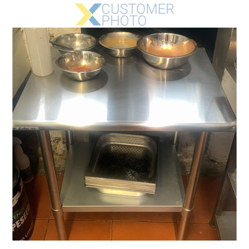 Commercial Mobile Work table Stainless steel Bottom shelf 750x600x900mm |  WTG600X750C Makfry