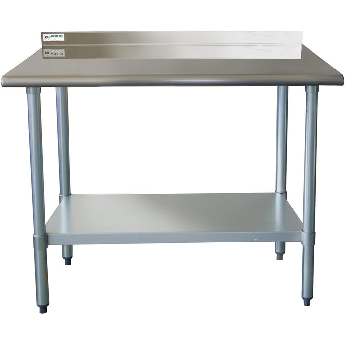 Commercial Work table Stainless steel Rear upstand Bottom shelf 600x600x900mm |  WTG600X60050R Makfry