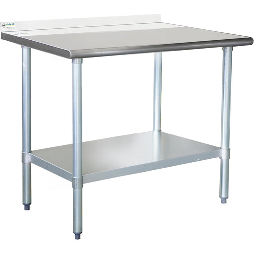 Commercial Work Table Stainless Steel Rear Upstand Bottom Shelf 450x600x900mm |  WTG600X45050R Makfry