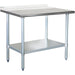 Commercial Work table Stainless steel Rear upstand Bottom shelf 600x600x900mm |  WTG600X60050R Makfry