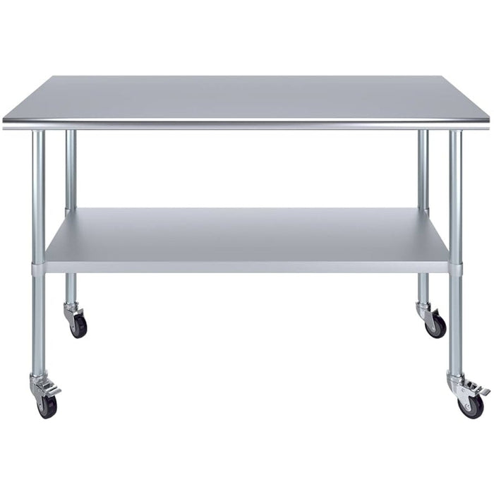 Commercial Mobile Stainless Steel Work Table Bottom shelf 1200x600x900mm |  WT60120GMOBILE Makfry