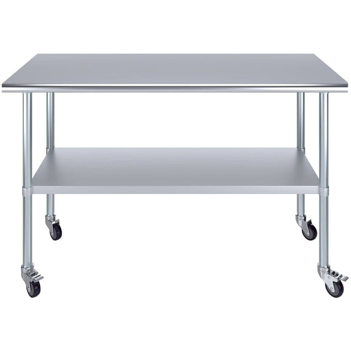 B GRADE Commercial Mobile Stainless Steel Work Table Bottom shelf 1200x700x900mm |  WT70120GMOBILE B GRADE Makfry