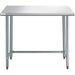 Commercial Work table Stainless steel No bottom shelf 1220x760x900mm |  WTGOB3048418 Makfry