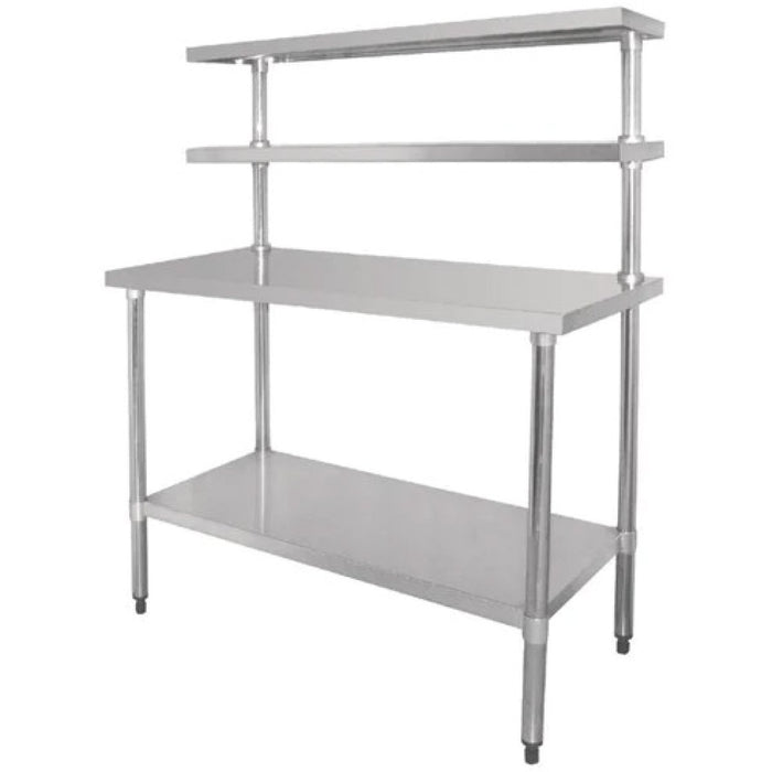 B GRADE Stainless Steel Prep table 1200mm Width 2 x Top Shelf & 1 x Undershelf |  WTS60120 B GRADE