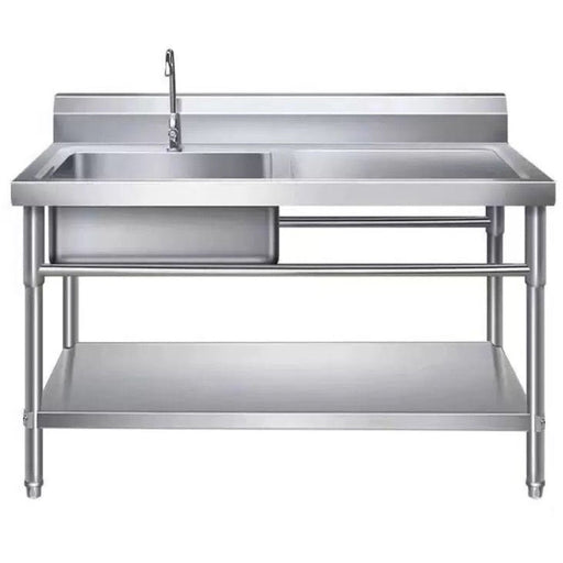 Commercial Sink Stainless Steel 1200x600x850mm 1 Bowl Left Splashback Undershelf | Wus12060 Left Makfry