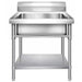 Commercial Sink Stainless steel 600x600x850mm 1 bowl Splashback Undershelf |  WUS6060 Makfry