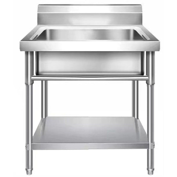B GRADE Commercial Sink Stainless steel 600x600x850mm 1 bowl Splashback Undershelf |  WUS6060 B GRADE Makfry