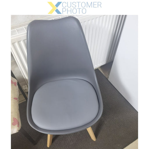 Side Dining Chair Padded seat Grey |  WW003G Makfry