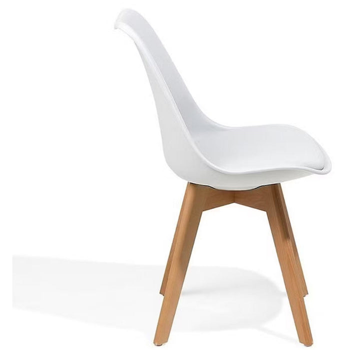 Side Dining Chair Padded seat White |  WW003W Makfry