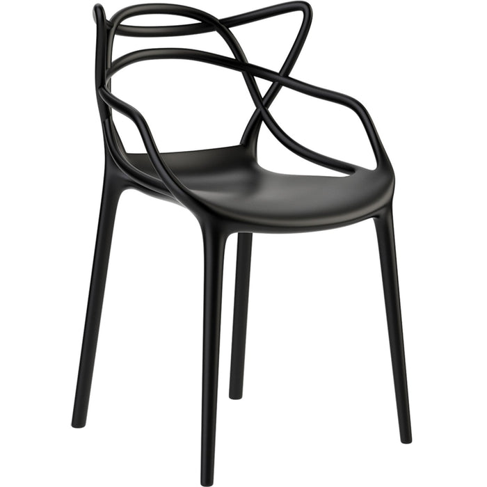B GRADE Bistro Dining Arm Chair Plastic Black Indoors & Outdoors |  HYPP01 B GRADE Makfry