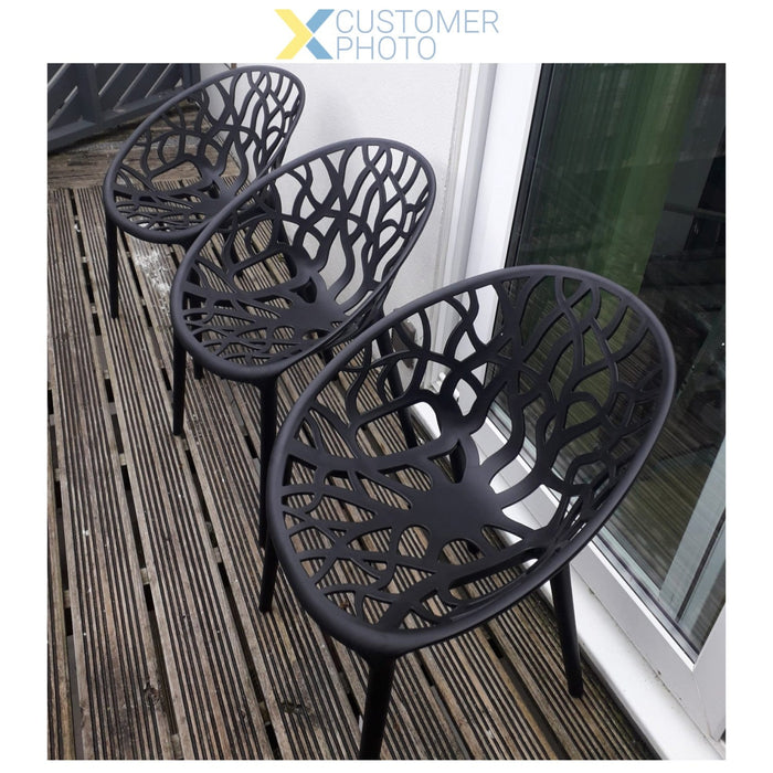 Bistro Dining Chair Plastic Black Indoors & Outdoors |  WW030BLACK Makfry