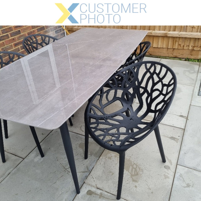 Bistro Dining Chair Plastic Black Indoors & Outdoors |  WW030BLACK Makfry