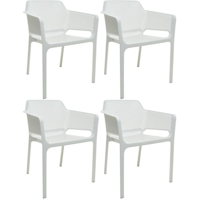 4pcs Bistro Dining Chair Plastic White |  WW083W