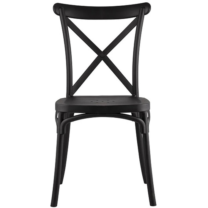 B GRADE Bistro Dining Chair Cross Back PP/Fiberglass Black |  WW050 B GRADE Makfry