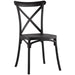 B GRADE Bistro Dining Chair Cross Back PP/Fiberglass Black |  WW050 B GRADE Makfry