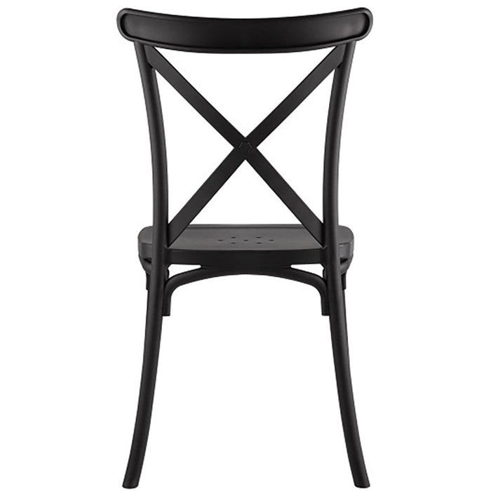 B GRADE Bistro Dining Chair Cross Back PP/Fiberglass Black |  WW050 B GRADE Makfry