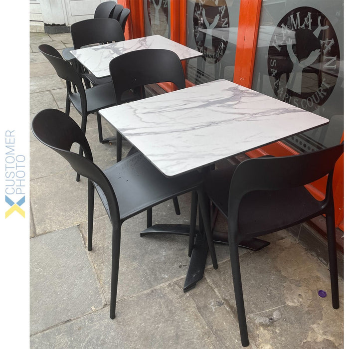 Bistro Dining Chair Plastic Black Indoors & Outdoors |  WW053BLACK Makfry