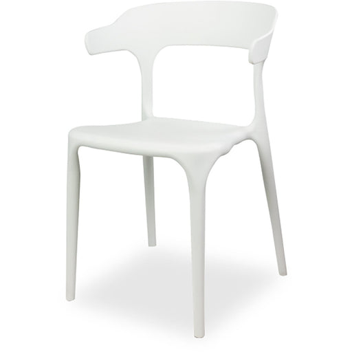 Bistro Dining Chair Plastic White Indoors & Outdoors |  WW084WHITE Makfry