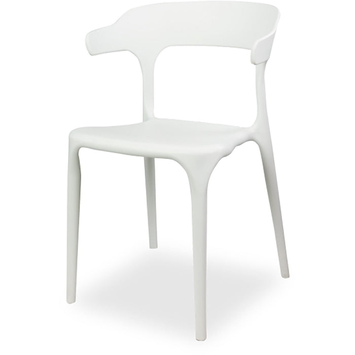 Bistro Dining Chair Plastic White Indoors & Outdoors |  WW084WHITE Makfry