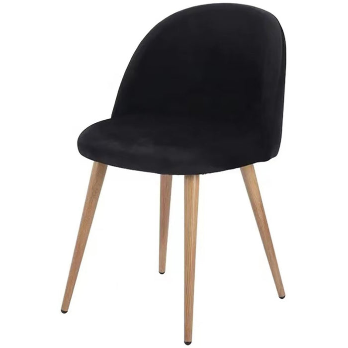 Velvet Dining Chair Black & Wood |  WW095