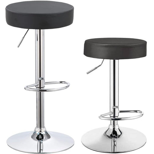 Black Height Adjustable Barstool with Thick seat |  WW120 Makfry