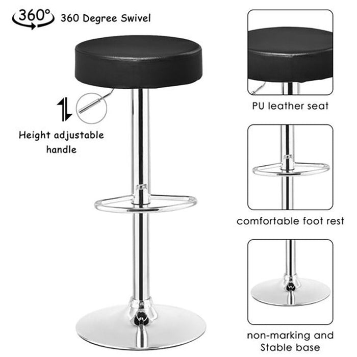 Black Height Adjustable Barstool with Thick seat |  WW120 Makfry