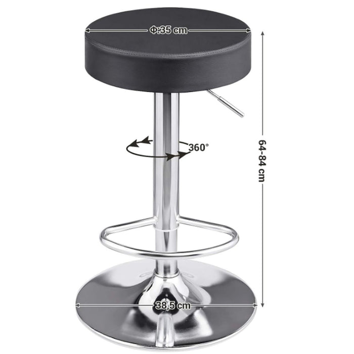 Black Height Adjustable Barstool with Thick seat |  WW120 Makfry