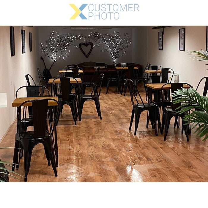 Bistro Dining Chair Steel Black Indoors |  WW163B Makfry