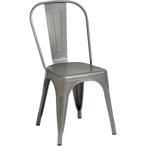 Bistro Dining Chair Steel Gun Metal Indoors |  WW163DG Makfry