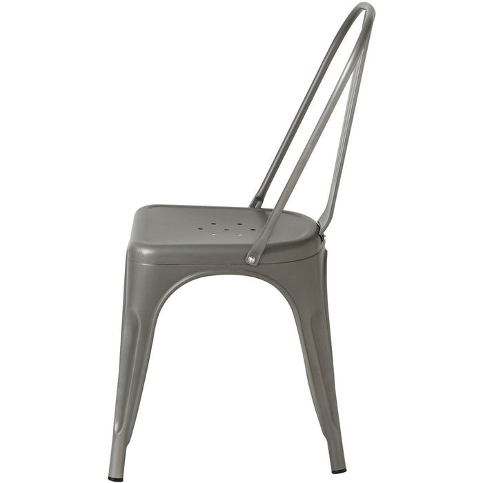 Bistro Dining Chair Steel Gun Metal Indoors |  WW163DG Makfry