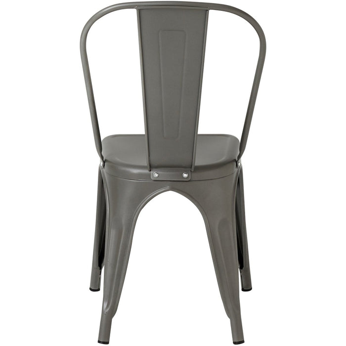 Bistro Dining Chair Steel Gun Metal Indoors |  WW163DG Makfry