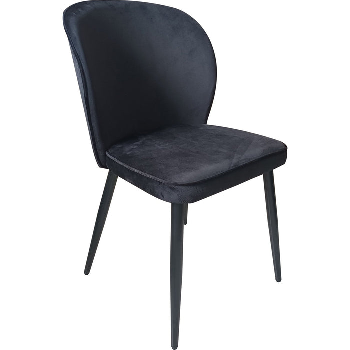 B GRADE Velvet Dining Chair Black |  WW166 B GRADE Makfry