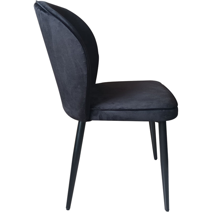 B GRADE Velvet Dining Chair Black |  WW166 B GRADE Makfry