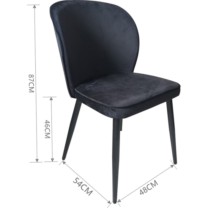 B GRADE Velvet Dining Chair Black |  WW166 B GRADE Makfry
