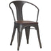 Bistro Dining Chair Dark Grey Woden Seat Indoors |  WW170DG Makfry